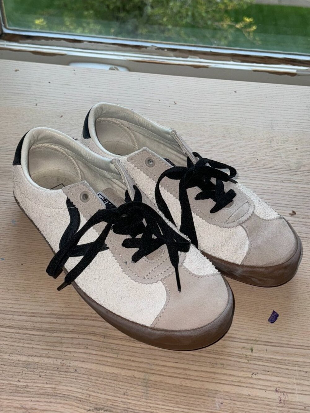 Vans Sport Low Black and Tan Suede Sneakers, W9